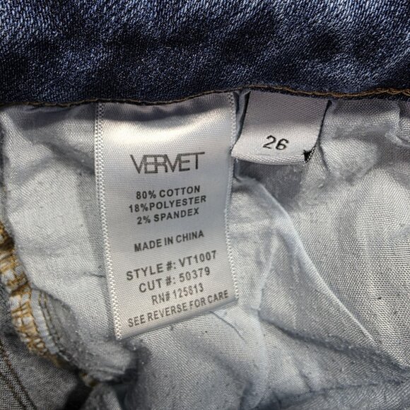 Vervet Jeans Womens 26 Skinny High Rise Stretch Denim Distressed VT1007 Flaw - Picture 5 of 10